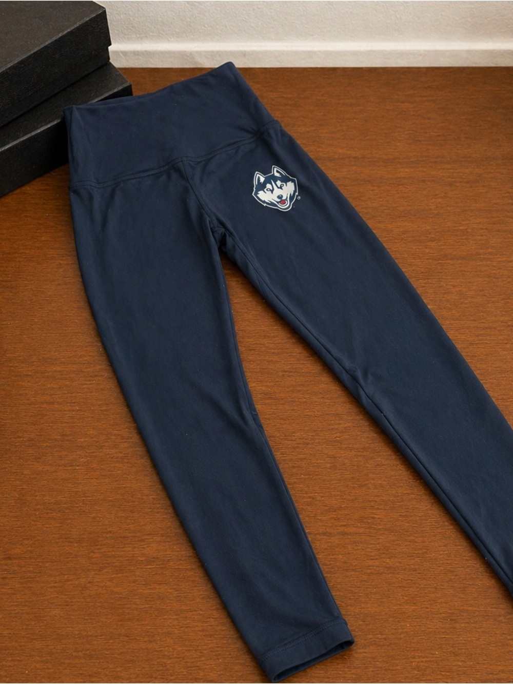 LULULEMON Navy Athletic Leggings with Husky Logo